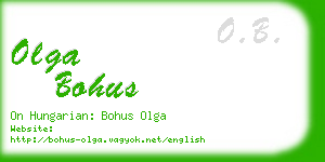 olga bohus business card